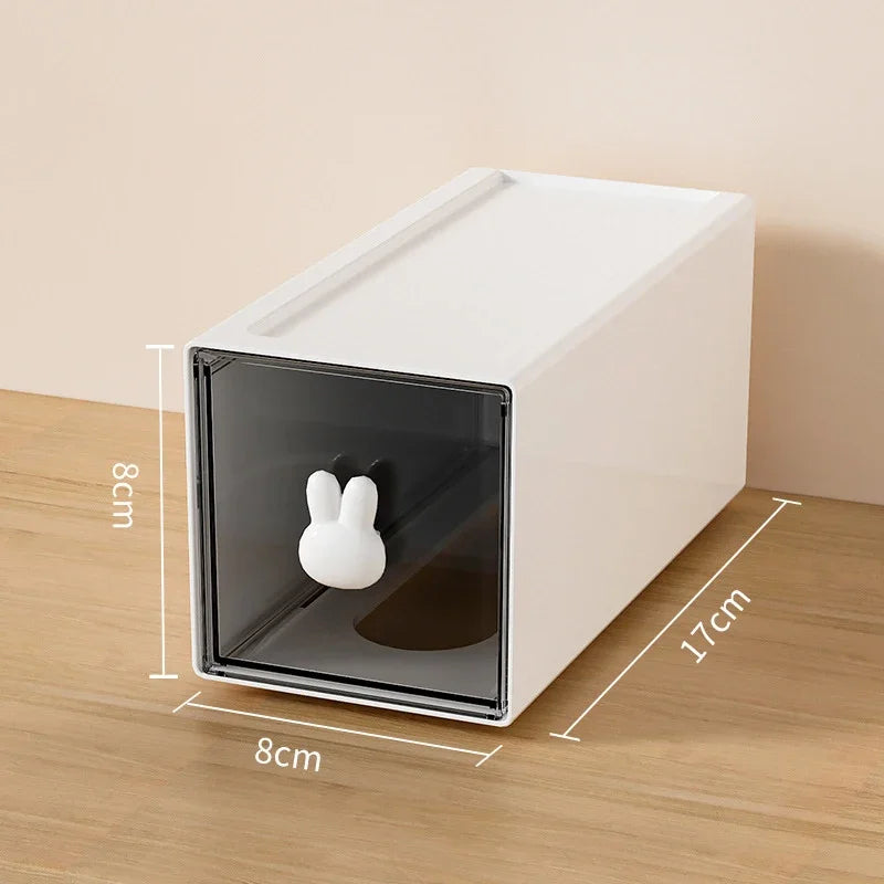 Rabbit Kawaii Desktop Organizer Office Transparent Drawer Student Desk Stationery and Sundry Storage Shelf Pen Holder Stationery