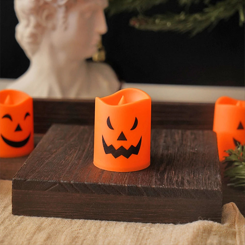 Halloween Led pumpkin lantern Light Home Decoration Candle Lamp Halloween Party Supplies Haunted House Horror Props Kids Gifts