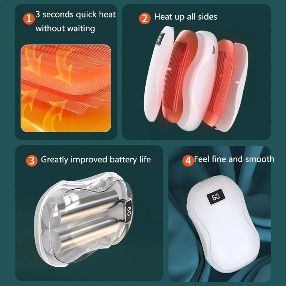 Hand Warmer Portable Safe Durable Long Life 2in1 Power Bank Electric Hand Warmer Outdoor Rechargeable Heaters For Winter 2025