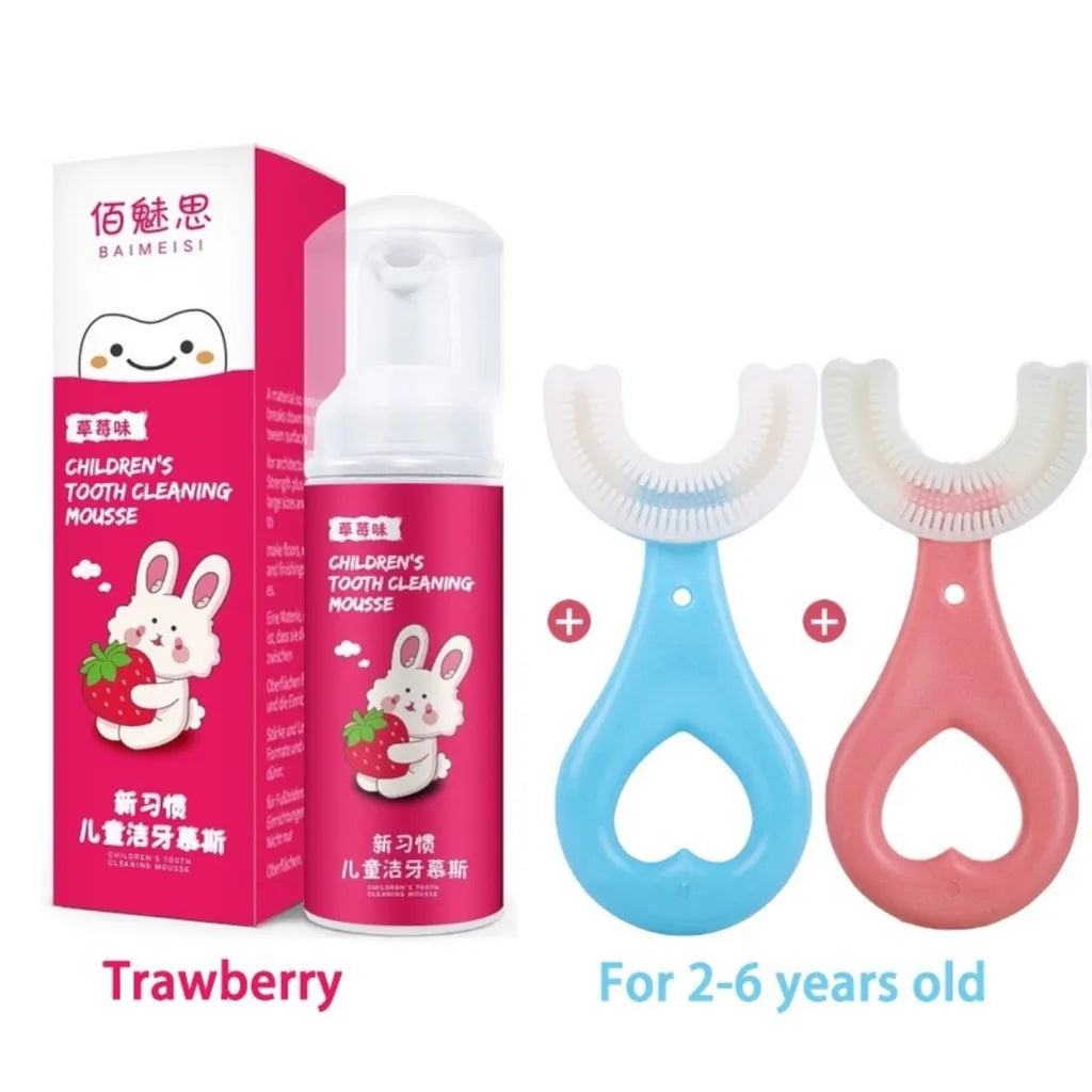 360 Degree U-Shaped Toothbrush BPA Free For Kids 2-12 Years Old Children's oral cleaning toothbrush brushing tool