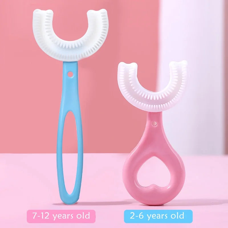 360 Degree U-Shaped Toothbrush BPA Free For Kids 2-12 Years Old Children's oral cleaning toothbrush brushing tool