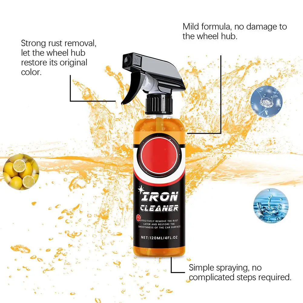 Rust Remover Spray 120ml Car Iron Remover Spray Long-lasting Auto Detailing Cleaner Automobile Maintenance Supplies For Bod N2O2