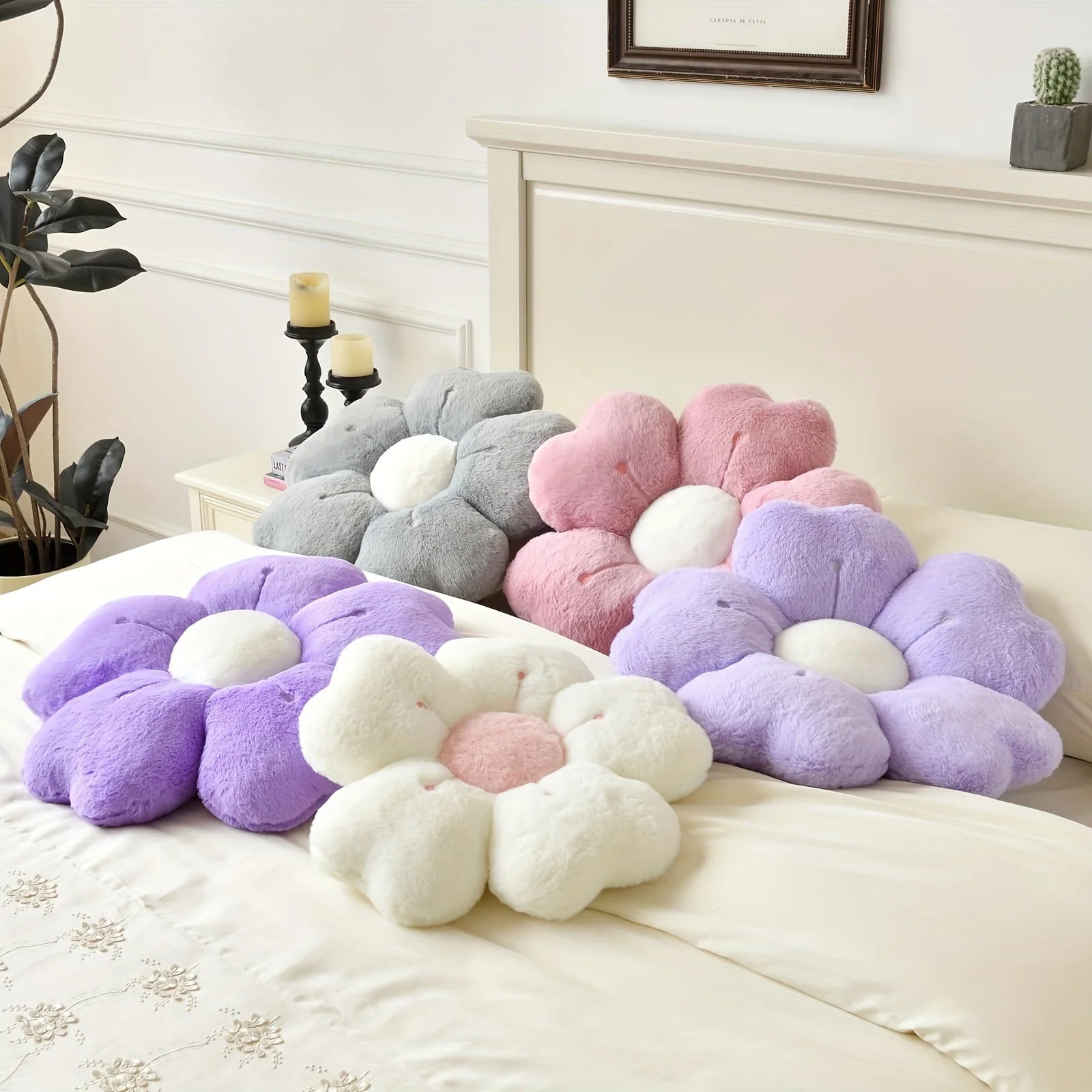 Flower-Shaped Plush Throw Pillow - Comfortable and Cute Mattress and Sofa Decor Cushion, Chair Cushion floor cushion