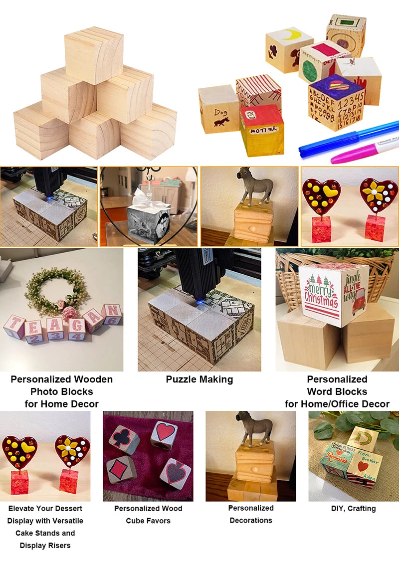 50/100pcs 20/25/30mm Unfinished Wooden Cubes, Blank Wood Blocks for DIY Craft, Painting, Baby Shower, Puzzle Making, Home Decor