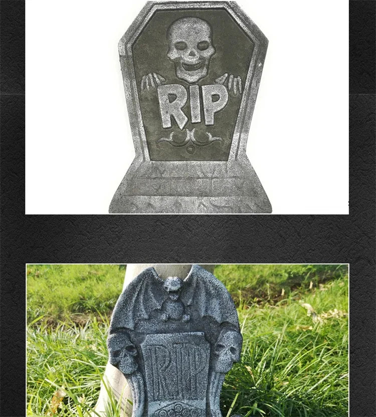 Halloween Decoration Foam Skeleton Tombstone With RIP Letters Grave Bat Horror House Props Rip Tombstone Props Party Supplies