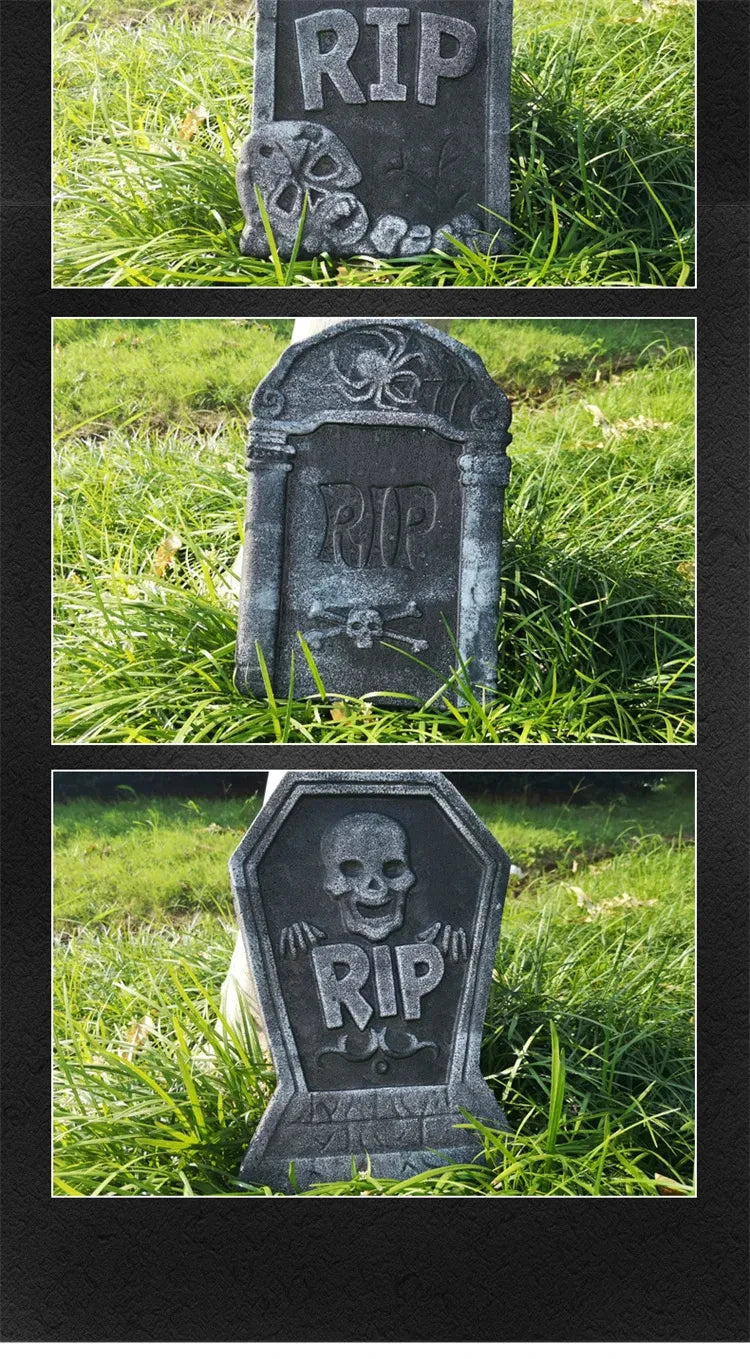 Halloween Decoration Foam Skeleton Tombstone With RIP Letters Grave Bat Horror House Props Rip Tombstone Props Party Supplies
