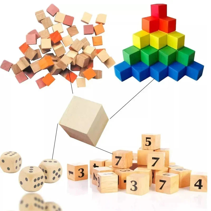 50/100pcs 20/25/30mm Unfinished Wooden Cubes, Blank Wood Blocks for DIY Craft, Painting, Baby Shower, Puzzle Making, Home Decor