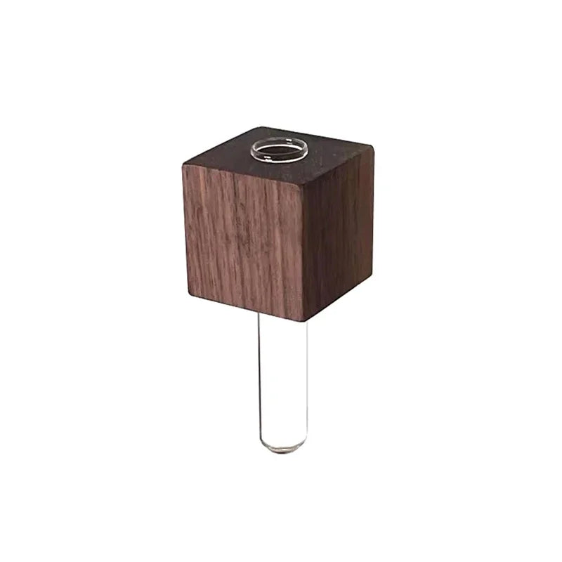 Wooden Test Tube Vase DIY Flower Arrangement Magnetic Simulation Flower Vase Refrigerator Sticker Home Kitchen Decorations Vases