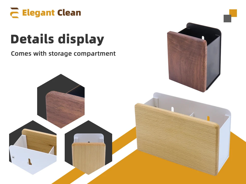 Solid wood Bathroom Storage Rack Punch-free installation Wall mounting Can store toothbrush toothpaste comb and cosmetics