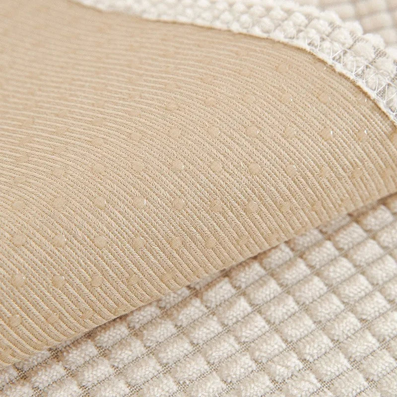 Jacquard Sofa Mat Cover Solid Color L-shaped Sofa Towel Water Repellent Anti-Slip Couch Slipcovers for Living Room Hotel