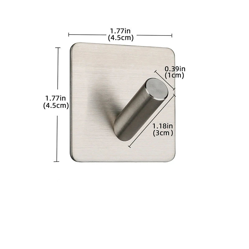 Self-adhesive Bathroom Hook Towels Rack Wall Stickers Steel Hooks For Wall Glue Adhesive Hanger Robe Shower Accessories