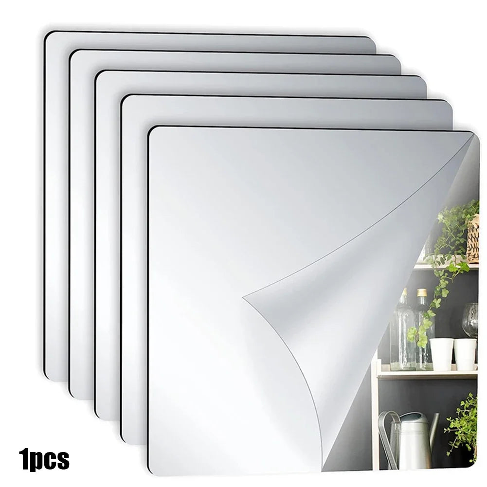 20X20 Acrylic Flexible Mirror Sheets Silver Self Adhesive Mirror Tiles Household Mirrors Bathroom Products Vanity Mirrors