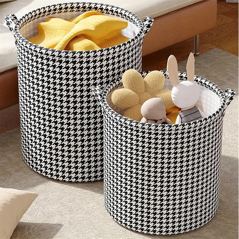 Foldable Non Woven Laundry Basket With Handles Multipurpose Storage Hamper For Dirty Clothes And Toys In Home Bathroom Storage b
