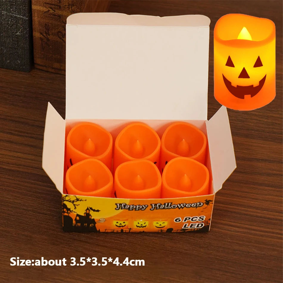 Halloween Led pumpkin lantern Light Home Decoration Candle Lamp Halloween Party Supplies Haunted House Horror Props Kids Gifts