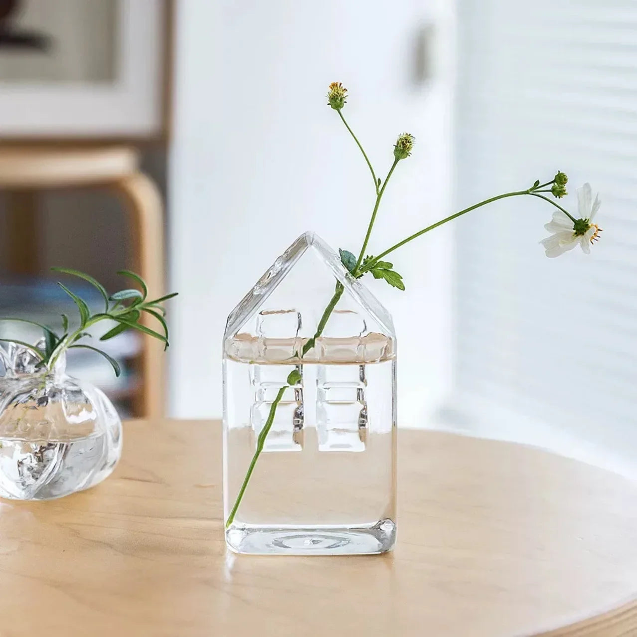 Creative Simple Small Pomegranate Glass Vase Desktop Hydroponic Lovely Hydroponic Flower Ornament Home Decor Vase Transparent