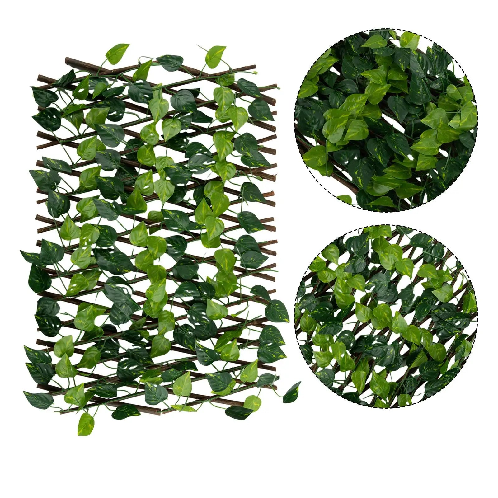 New Garden Screening Expanding Trellis Privacy Screen Hedged Artificial Faux Ivy Leaves Wooding Fence For Garden Buildings