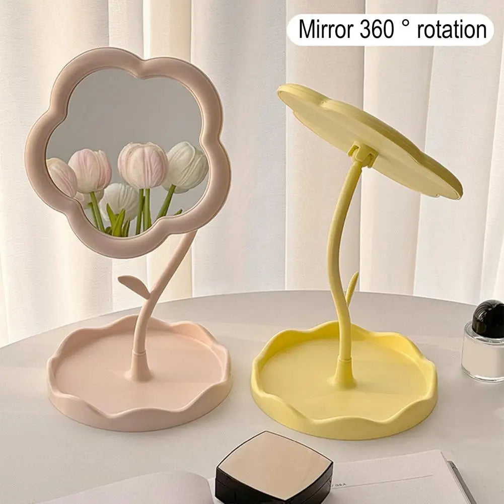 Desktop Makeup Mirror Dormitory Bedroom Rotating Make Up Mirror Sunflower Shaped Looking Glass Home Decoration Dressing Glass