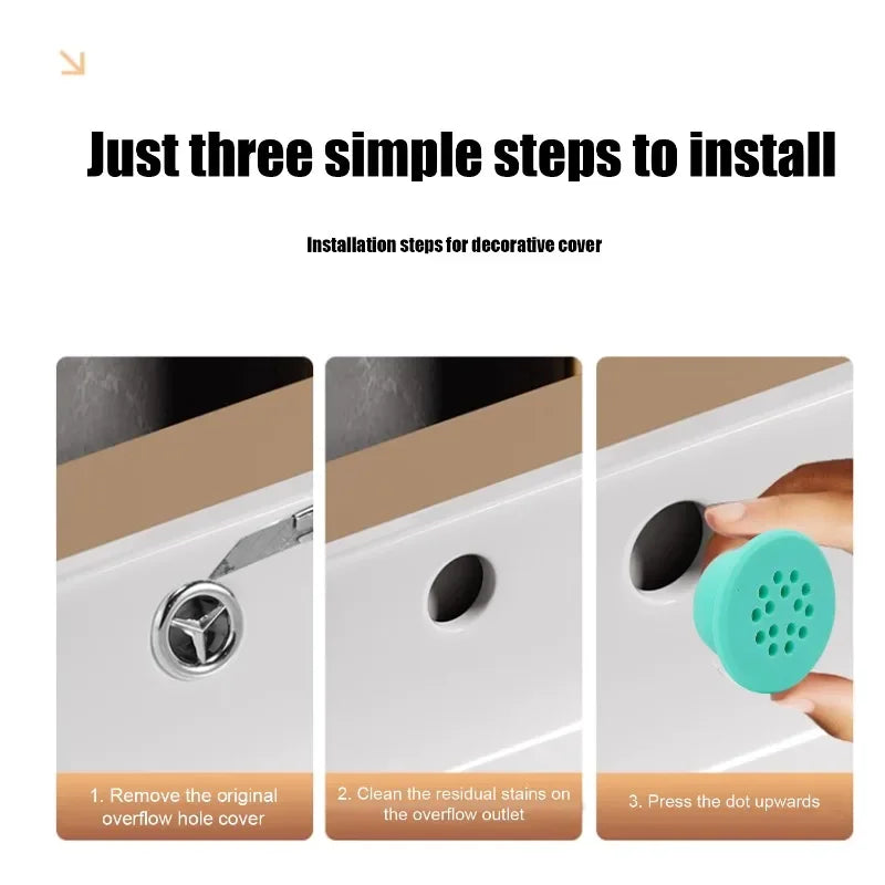 Silicone Sink Hole Overflow Cover Odor-proof Bathroom Wash Basin Seal Stopper Replacement Bathtub Drain Cap Plug Hair Filter