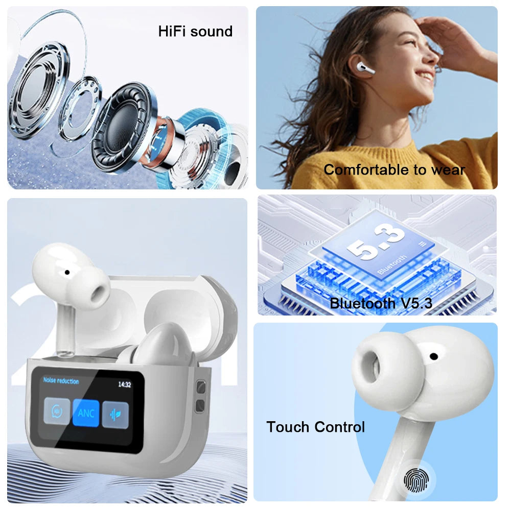 Lenovo ERAZER Original Bluetooth Earphones HIFI Stereo Sound Earbuds With Built-in Mic Touch Screen Wireless Headphones HD Music