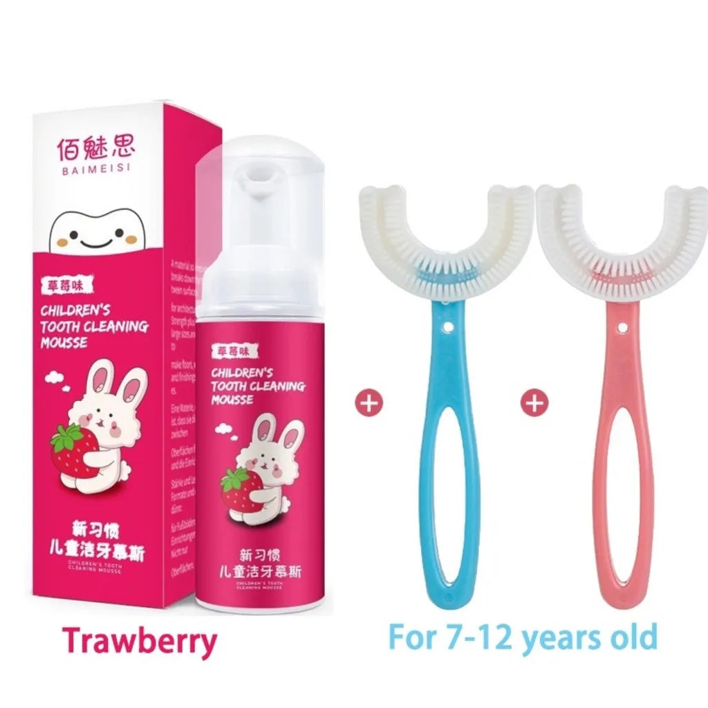 360 Degree U-Shaped Toothbrush BPA Free For Kids 2-12 Years Old Children's oral cleaning toothbrush brushing tool