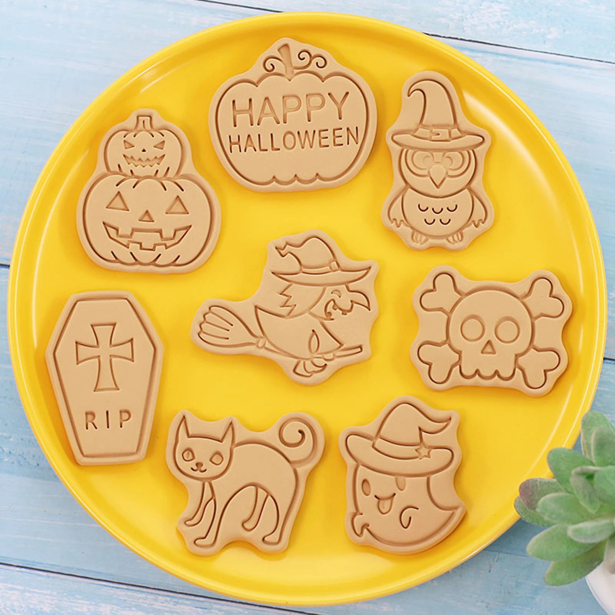 8Pcs Halloween Cookie Cutters 3D Pumpkin Ghost Biscuit Cutter Cookie Molds Kitchen Pastry Baking Tools Halloween Decoration 2024
