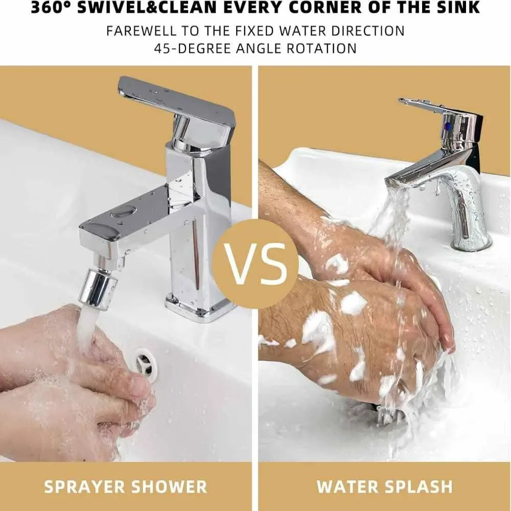 Kitchen Faucet Spray Head 360° Universal Swivel Dual Mode Faucet Bubbler Bathroom Pressurization Anti Splash Extender Nozzle
