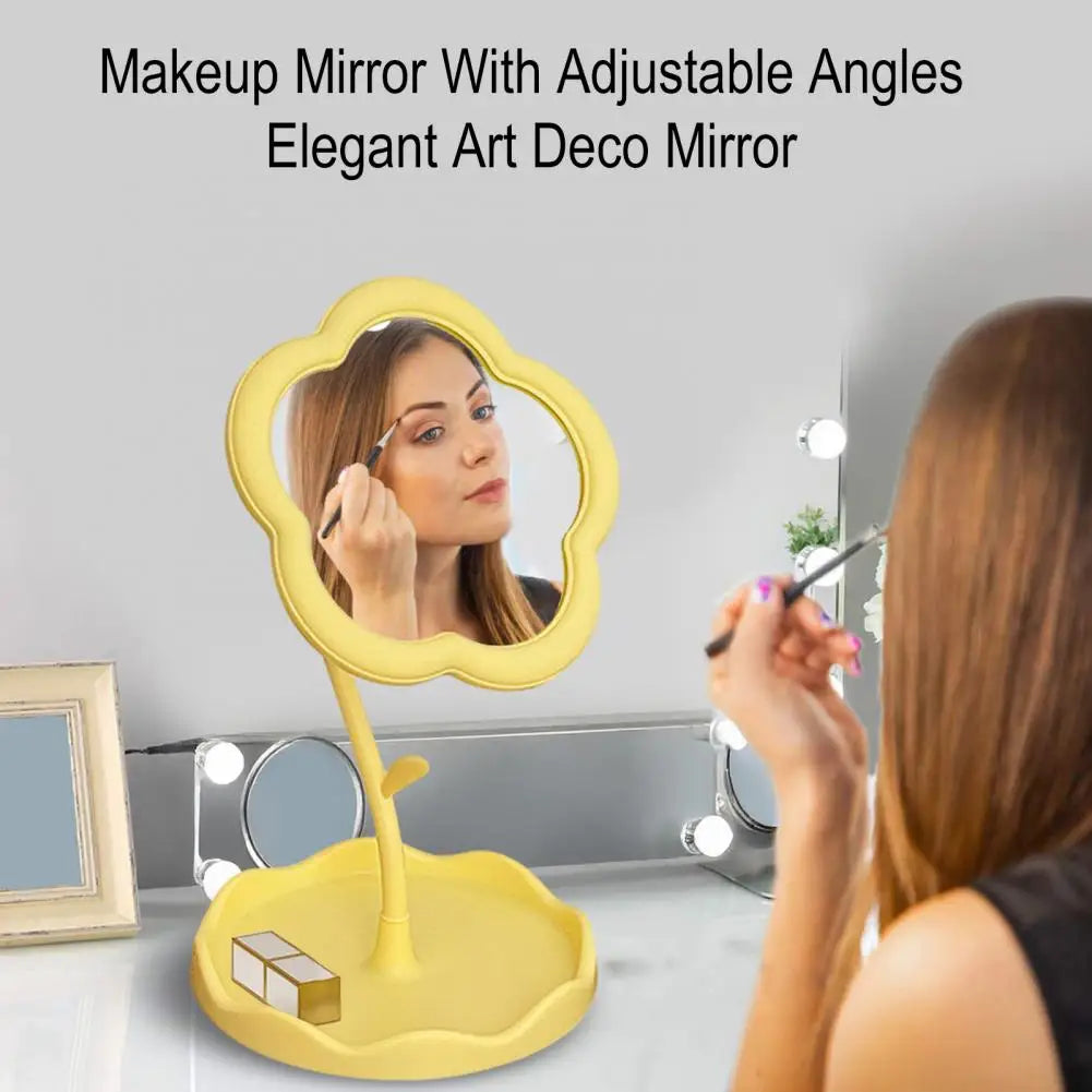 Desktop Makeup Mirror Dormitory Bedroom Rotating Make Up Mirror Sunflower Shaped Looking Glass Home Decoration Dressing Glass