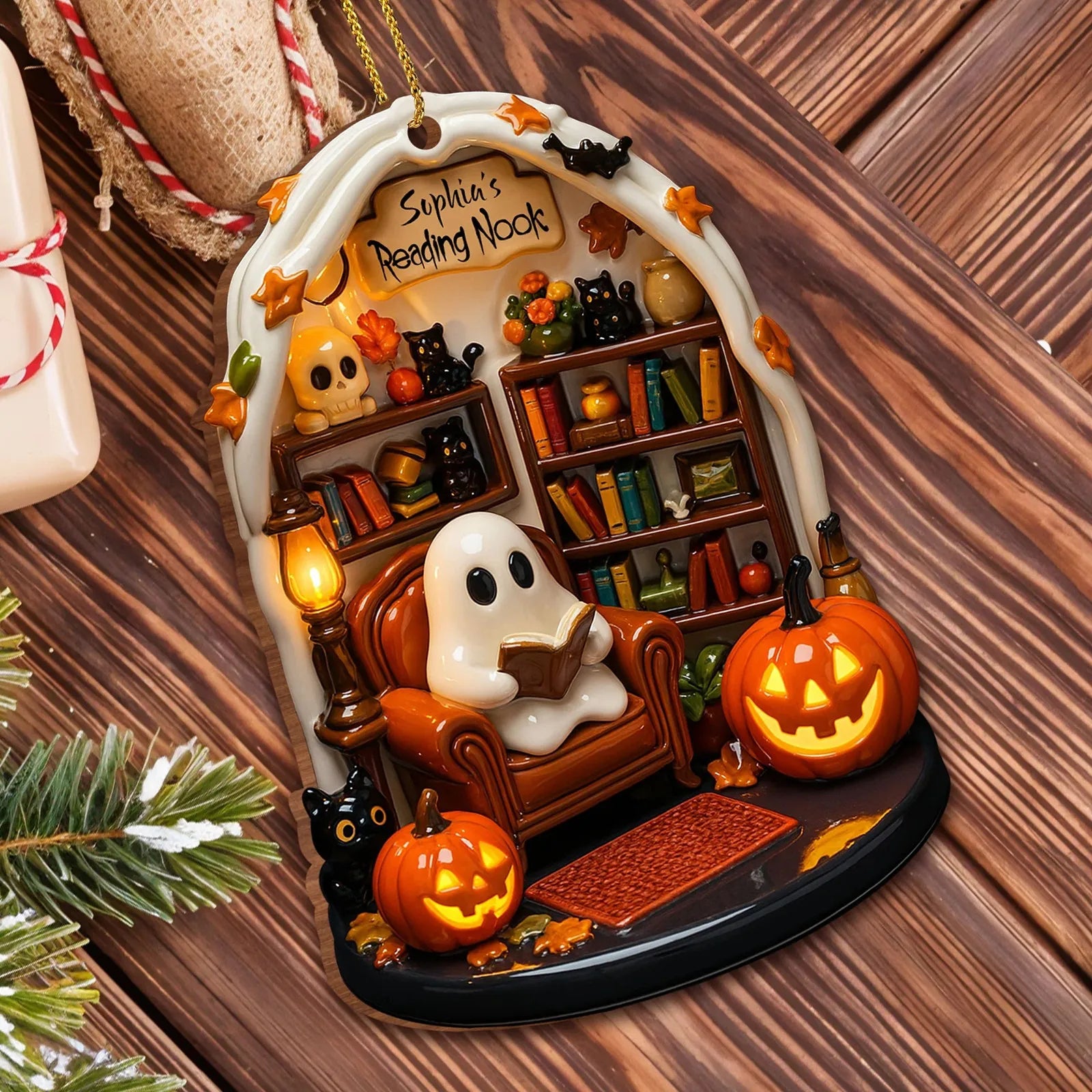 Halloween Read Ghost Ornaments 2d Flat Acrylic Hanging Decoration Halloween Night Decoration Indoor Home Festival Decor