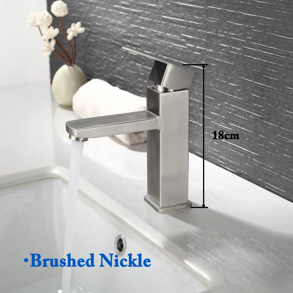 Basin Sink Bathroom Faucet Deck Mounted Hot Cold Water Basin Mixer Taps Matte Black Lavatory Sink Tap Crane(hose not include)