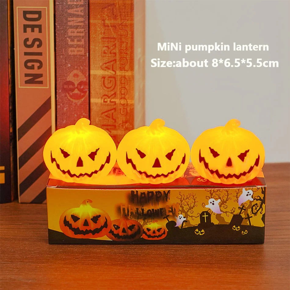 Halloween Led pumpkin lantern Light Home Decoration Candle Lamp Halloween Party Supplies Haunted House Horror Props Kids Gifts