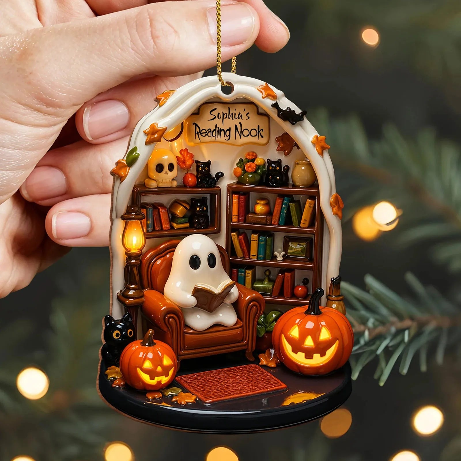 Halloween Read Ghost Ornaments 2d Flat Acrylic Hanging Decoration Halloween Night Decoration Indoor Home Festival Decor
