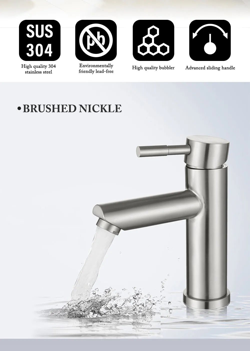 Basin Sink Bathroom Faucet Deck Mounted Hot Cold Water Basin Mixer Taps Matte Black Lavatory Sink Tap Crane(hose not include)