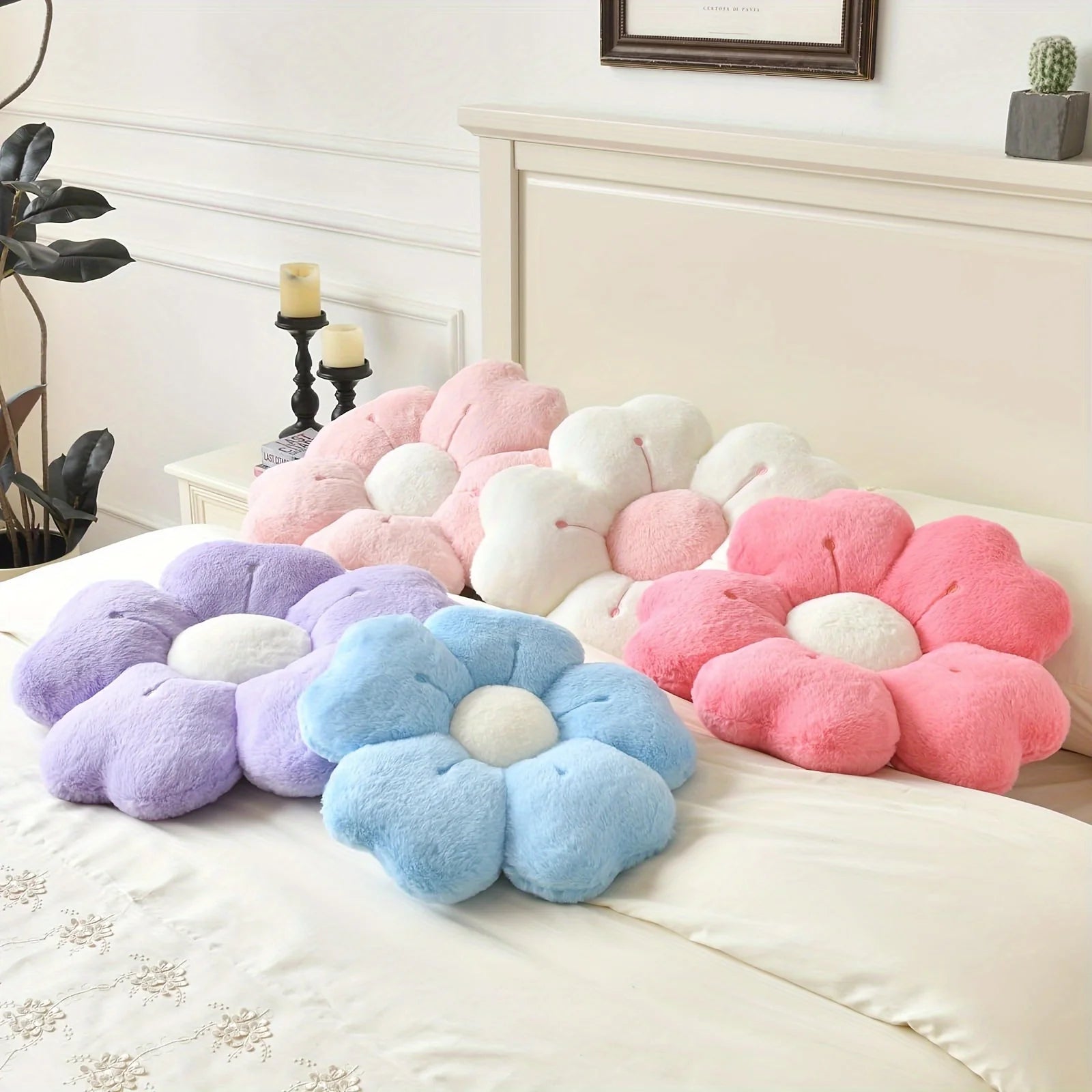 Flower-Shaped Plush Throw Pillow - Comfortable and Cute Mattress and Sofa Decor Cushion, Chair Cushion floor cushion