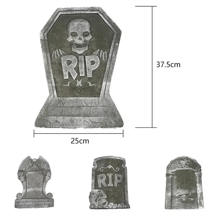 Halloween Decoration Foam Skeleton Tombstone With RIP Letters Grave Bat Horror House Props Rip Tombstone Props Party Supplies