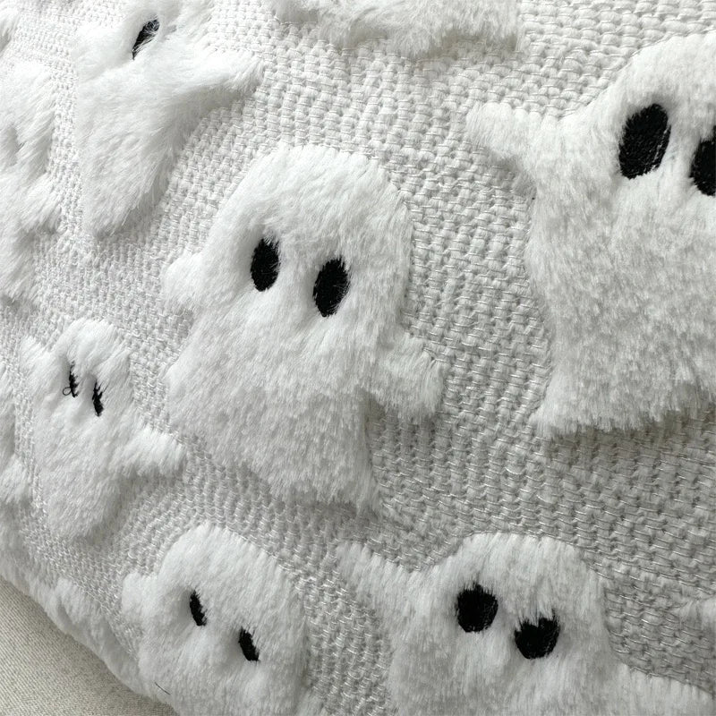 Halloween White 45x45cm Cute Ghost Decoration Pillow Cover Home Bedroom Living Room Sofa Fall Decor Halloween Pillow Covers