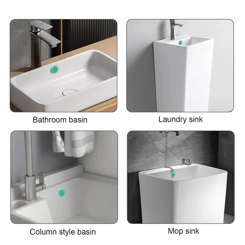 Silicone Sink Hole Overflow Cover Odor-proof Bathroom Wash Basin Seal Stopper Replacement Bathtub Drain Cap Plug Hair Filter