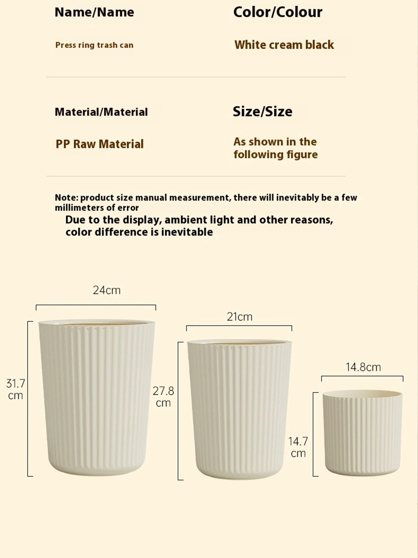Home Trash Can Desktop Wastebasket High Capacity Bathroom Toilet Garbage Cube Garbage Recycle Bin Kitchen Food Waste Disposal