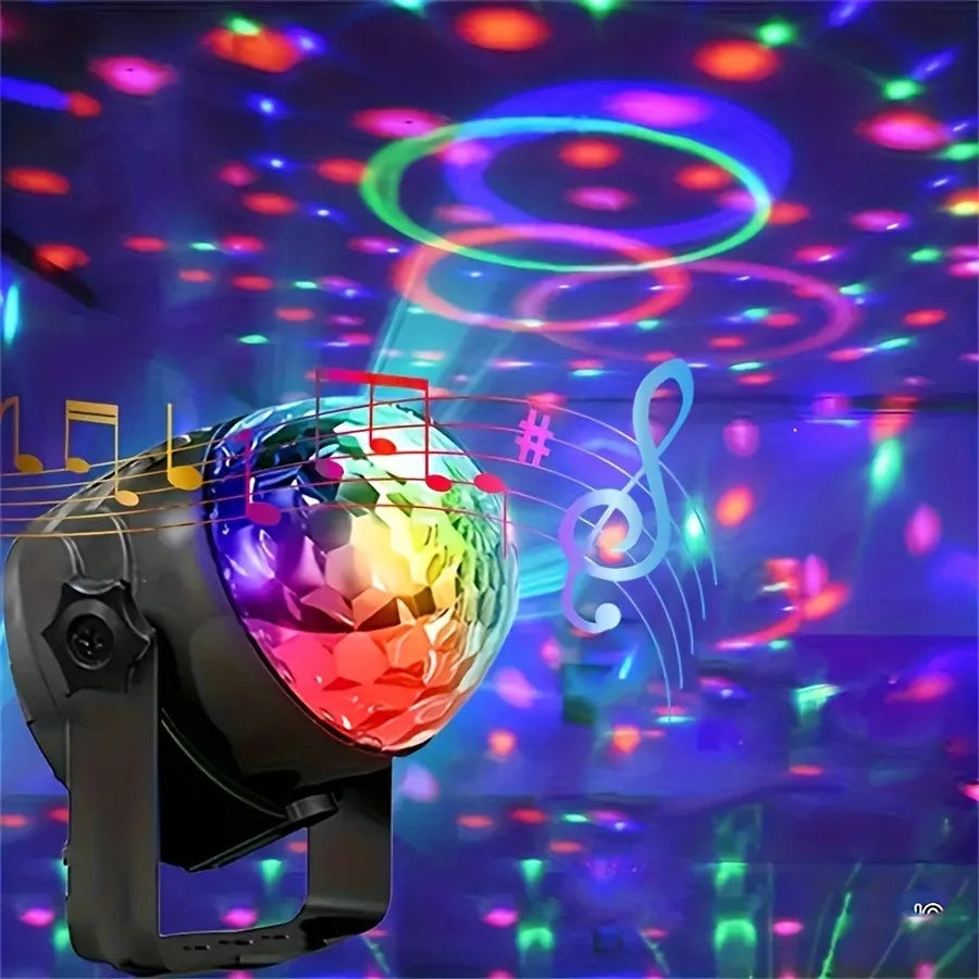 1Pc Disco Ball DJ Night Lights,Sound Activated RGB Rotating Stage Strobe Lamp For Home Room Birthday Decor Wedding Dance Parties
