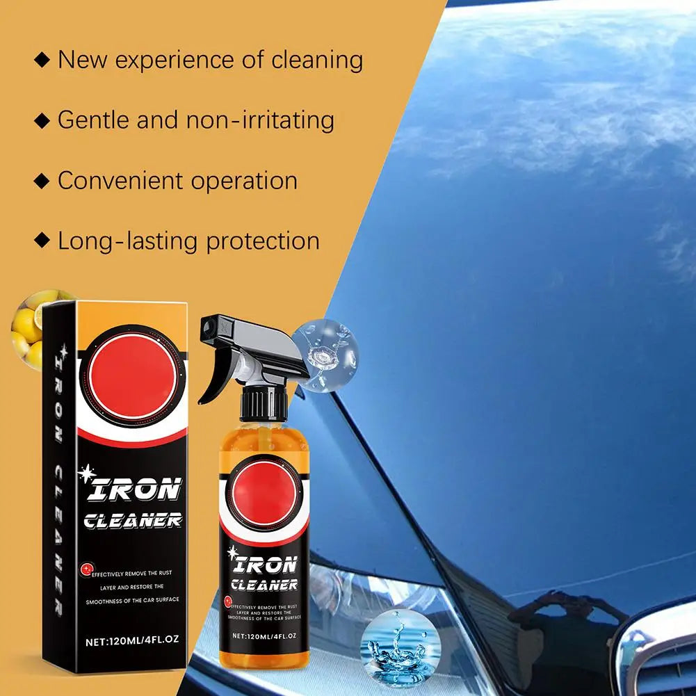 Rust Remover Spray 120ml Car Iron Remover Spray Long-lasting Auto Detailing Cleaner Automobile Maintenance Supplies For Bod N2O2