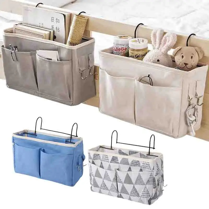 Multi functional Bedside Sofa Storage Hanging Bag For Home Use Portable Solid Color Sorting And Storage Bag College Dormitories