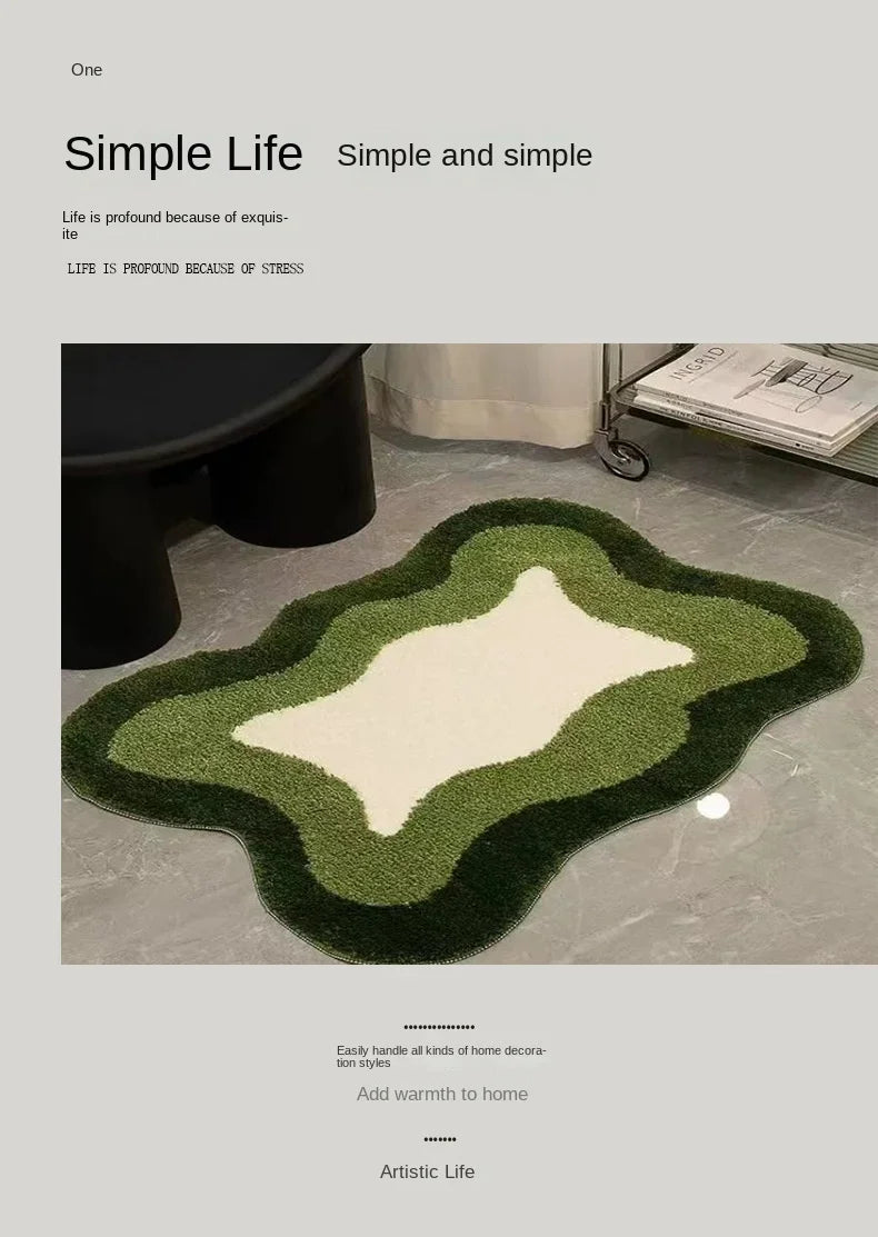 Ins Style Bath Floor Mats Non Slip Stain-resistant Carpets Living Room Bedroom Rugs Absorbent Cashmere Mats