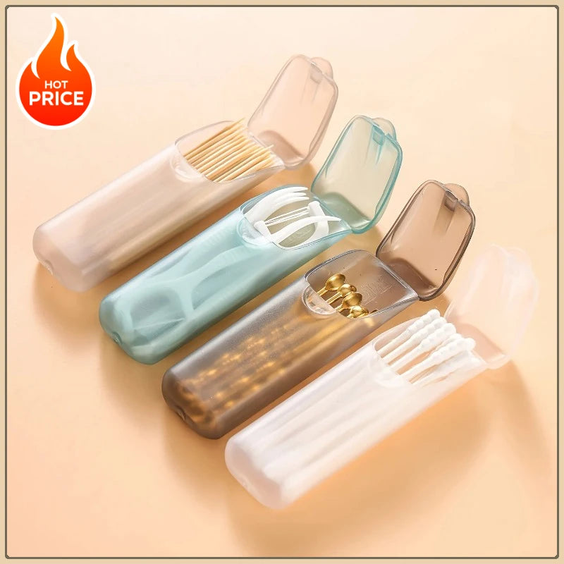 Mini Travel Organizer Box - Portable PP Plastic Pill Case for Toothpicks, Floss, Small Items, Eco-Friendly Daily Use Storage
