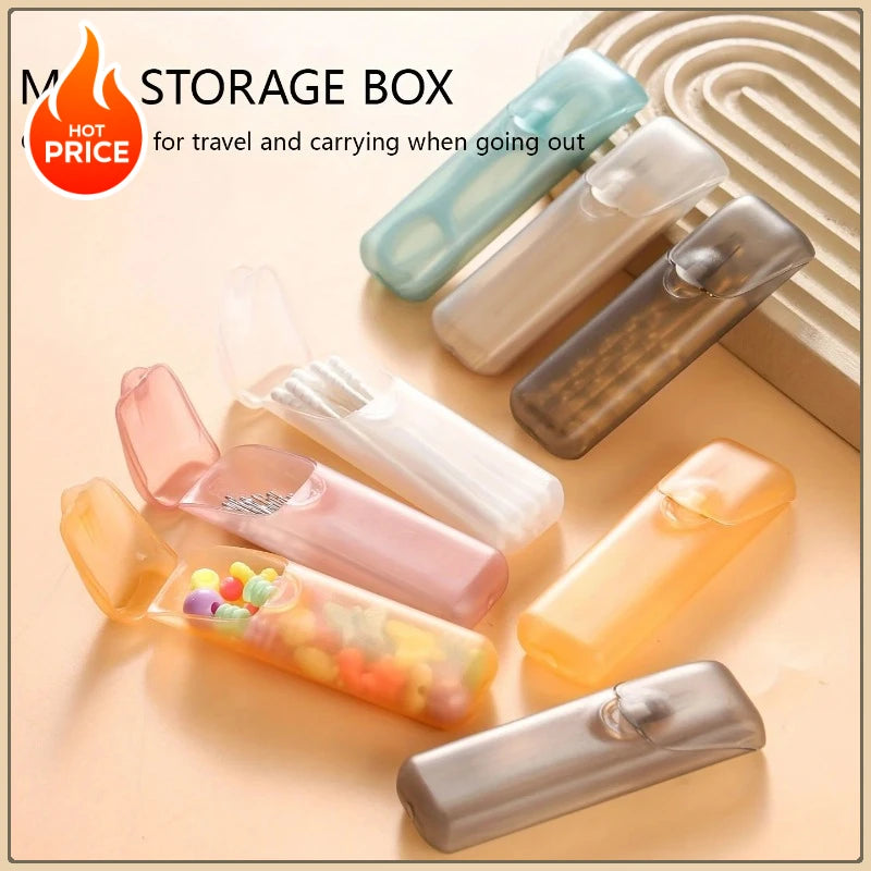 Mini Travel Organizer Box - Portable PP Plastic Pill Case for Toothpicks, Floss, Small Items, Eco-Friendly Daily Use Storage