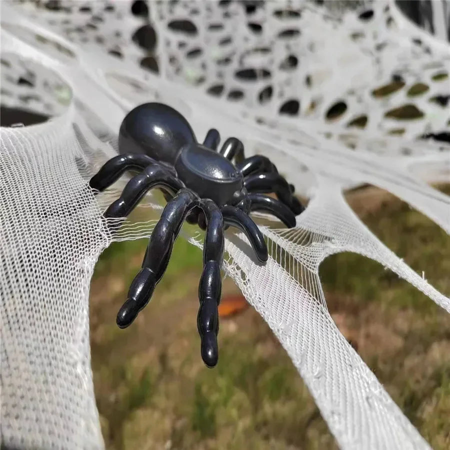 Giant Stretchy Spider Web Halloween Decor 20ft Cobweb Netting Outdoor Scary Indoor Haunt Reusable Creepy Party Must Have