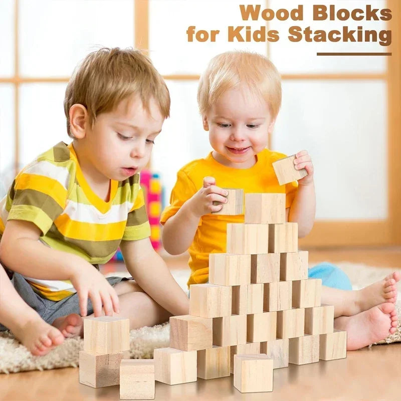 50/100pcs 20/25/30mm Unfinished Wooden Cubes, Blank Wood Blocks for DIY Craft, Painting, Baby Shower, Puzzle Making, Home Decor