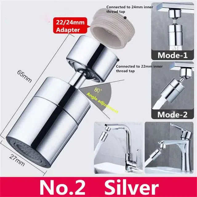 Kitchen Faucet Spray Head 360° Universal Swivel Dual Mode Faucet Bubbler Bathroom Pressurization Anti Splash Extender Nozzle