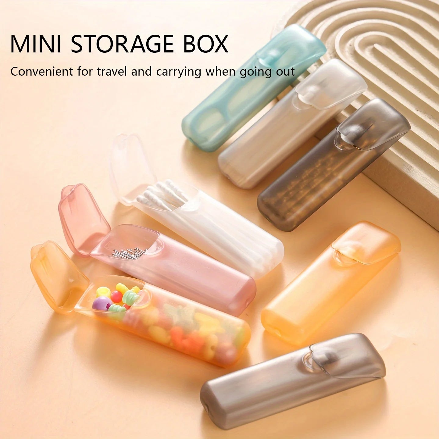 Mini Travel Organizer Box - Portable PP Plastic Pill Case for Toothpicks, Floss, Small Items, Eco-Friendly Daily Use Storage