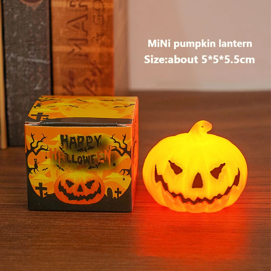 Halloween Led pumpkin lantern Light Home Decoration Candle Lamp Halloween Party Supplies Haunted House Horror Props Kids Gifts