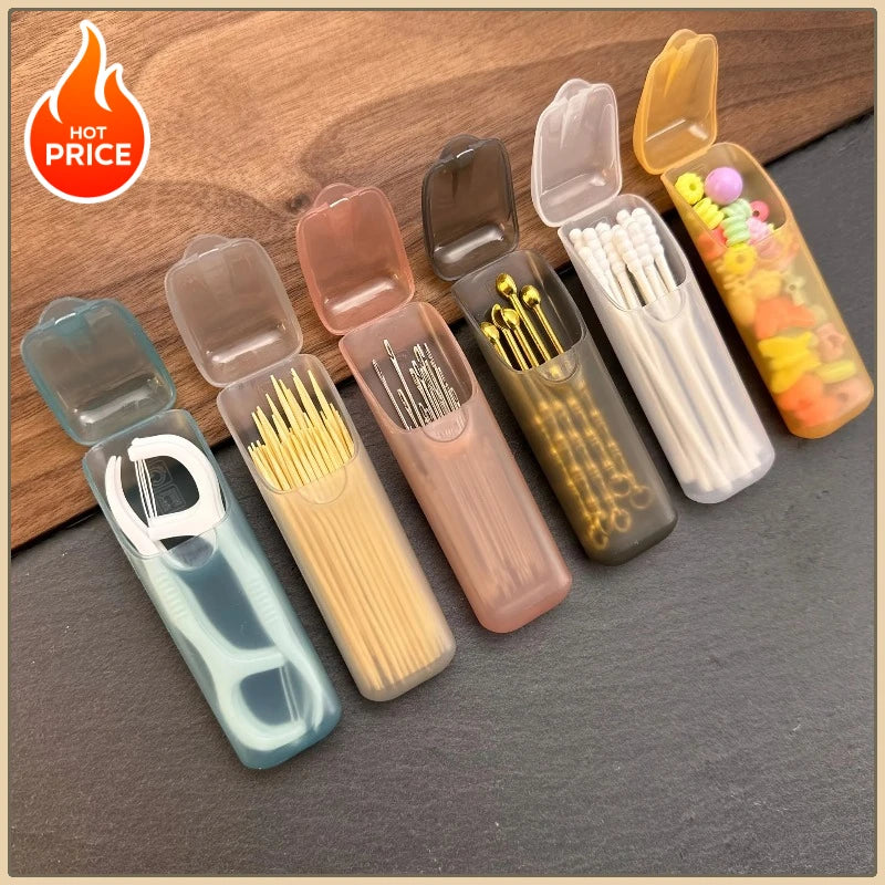Mini Travel Organizer Box - Portable PP Plastic Pill Case for Toothpicks, Floss, Small Items, Eco-Friendly Daily Use Storage